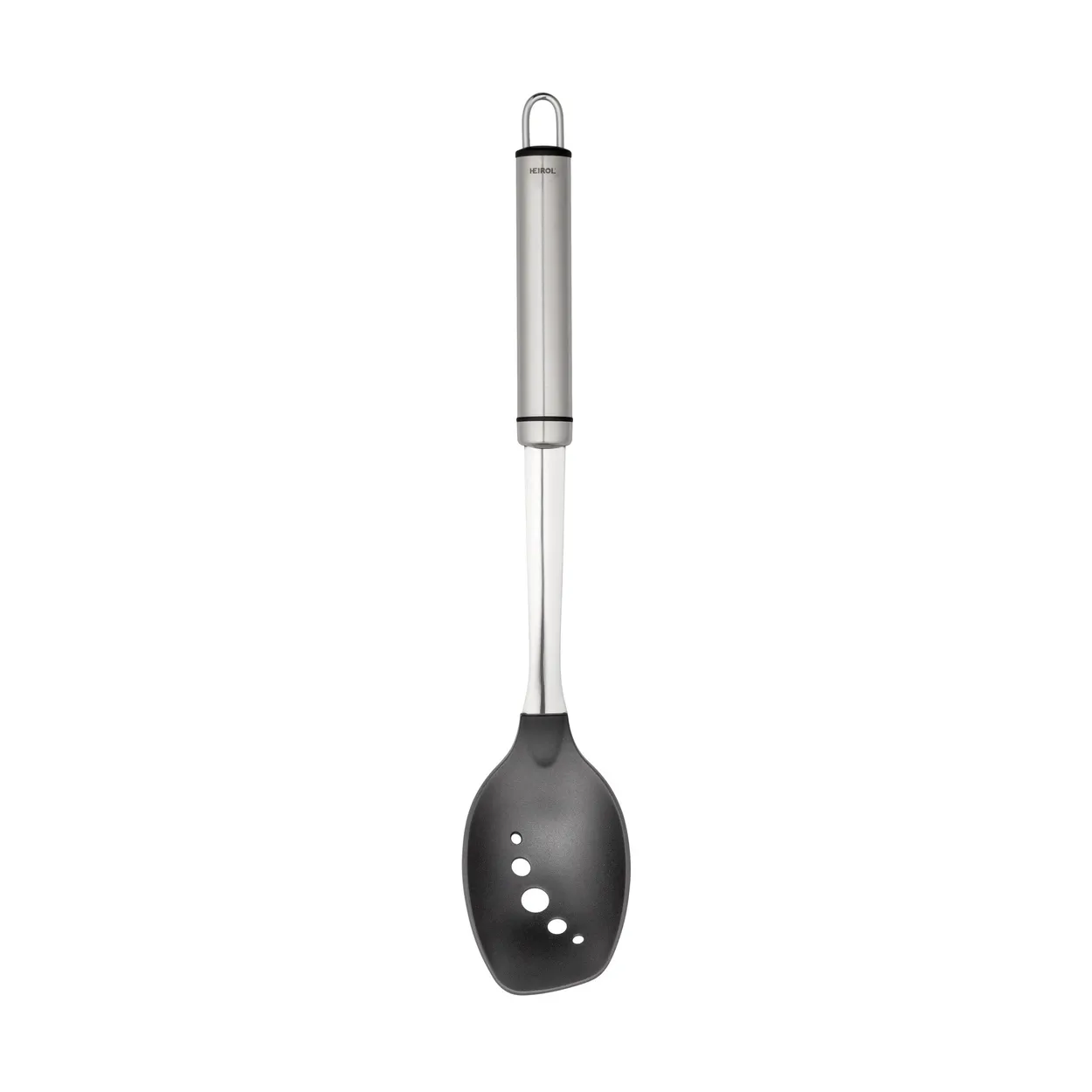 Heirol Steely perforated serving spoon nylon head Black-stainless steel