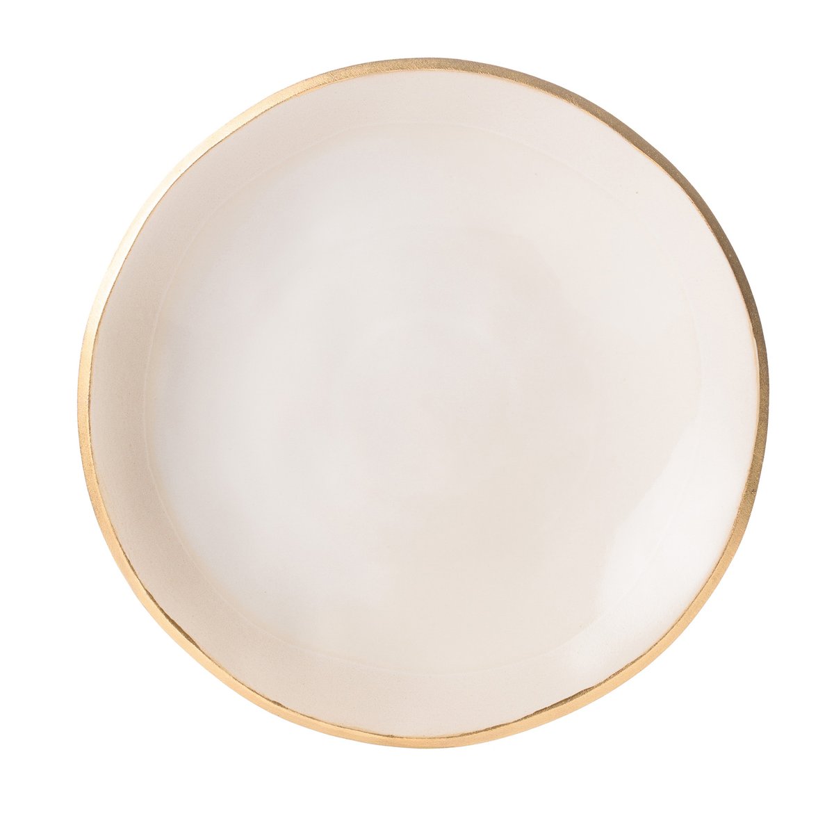 Heirol x Nosse Edge plate o19 cm Gold | Scandinavian Design | Dinner plates | White