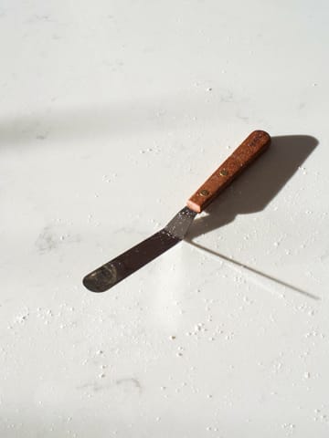 Palette knife with angled wooden handle - Rosewood-stainless steel - Heirol