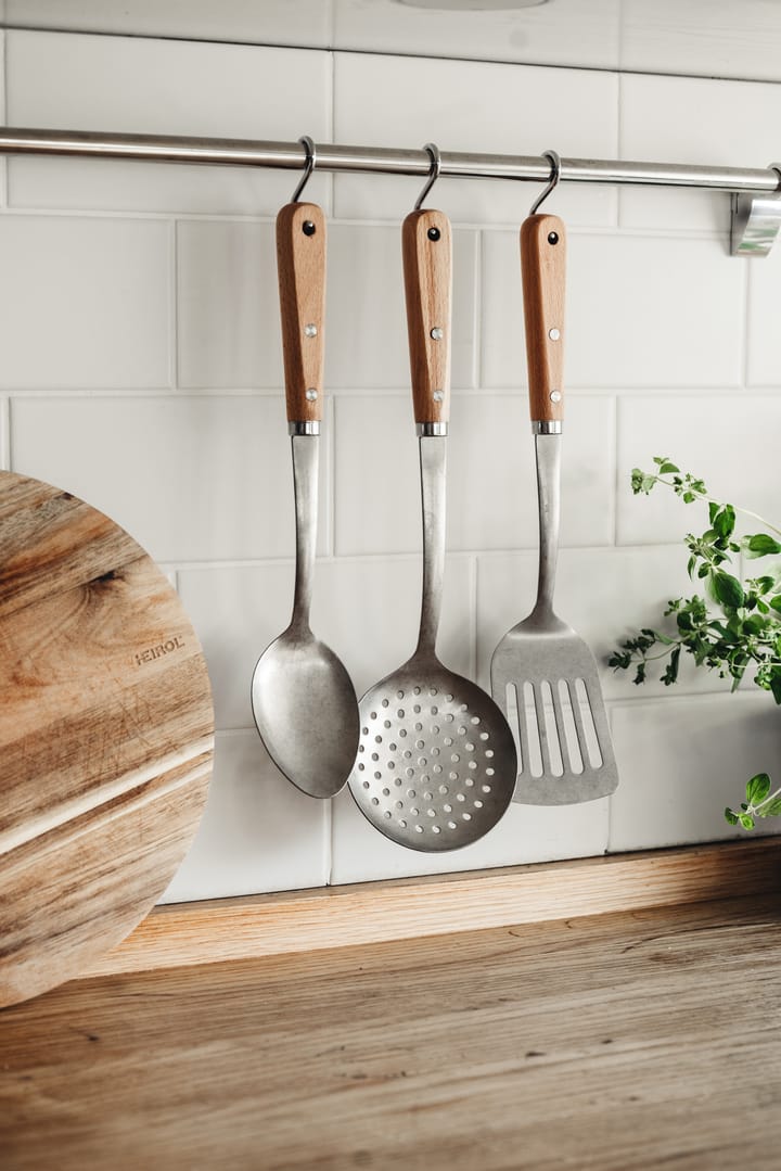 Stainless steel serving spoon 34 cm - Beech - Heirol