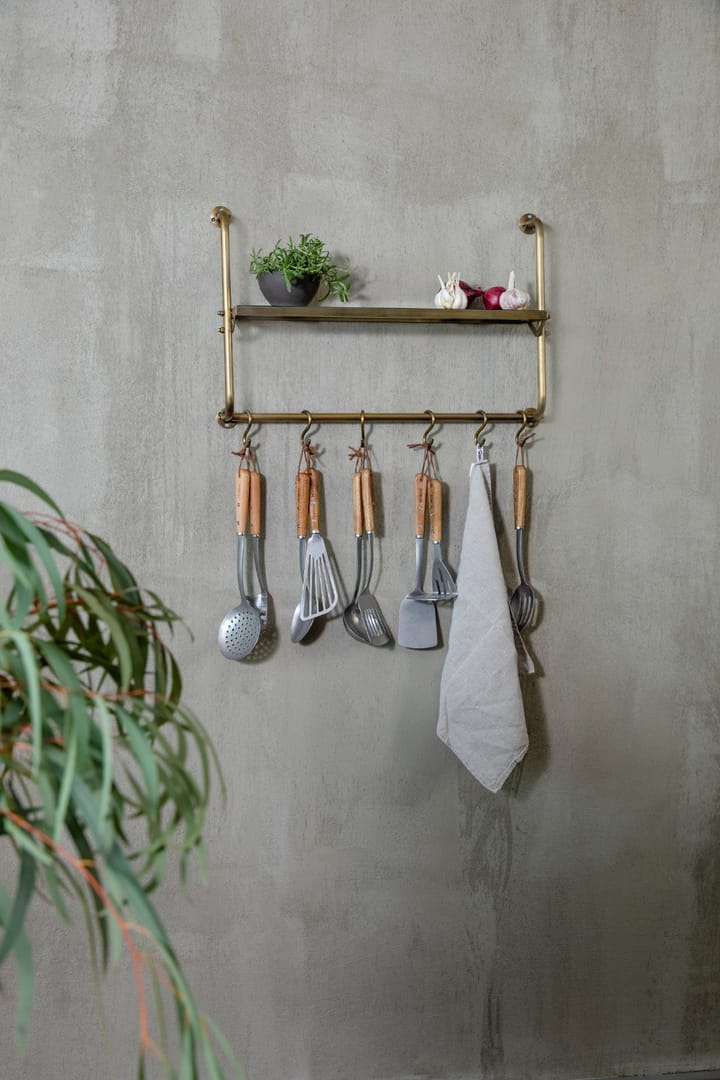 Stainless steel serving spoon with hole 34 cm, Beech Heirol