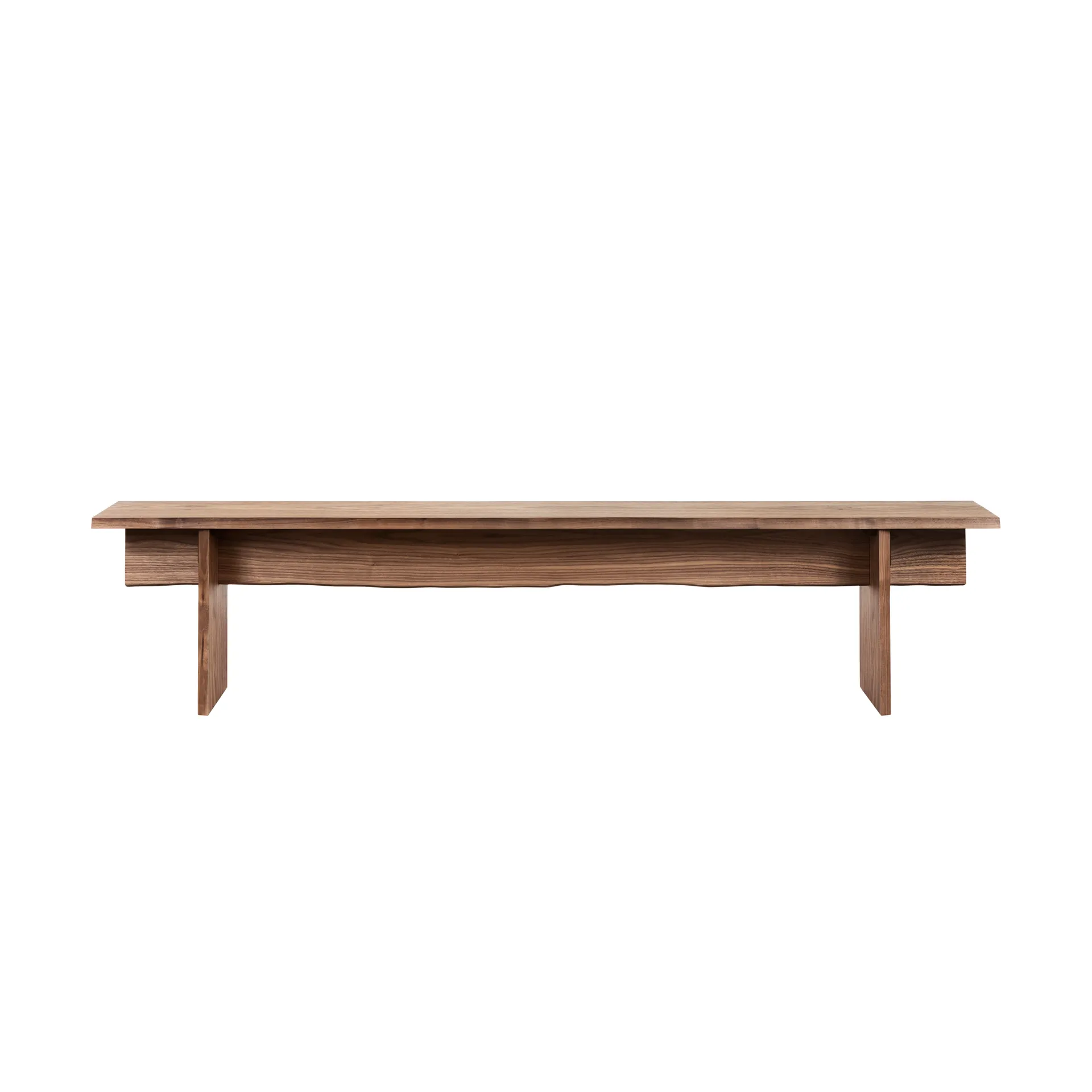 Bookmatch bench 210 cm, Walnut Hem