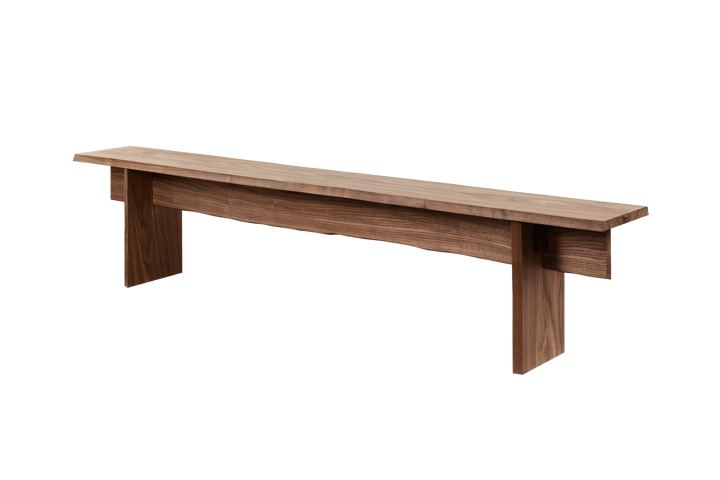 Bookmatch bench 210 cm, Walnut Hem