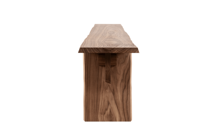Bookmatch bench 210 cm, Walnut Hem