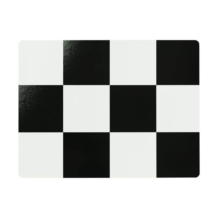 Check placemat 30x40 cm 2-pack - Cream-black - Hem