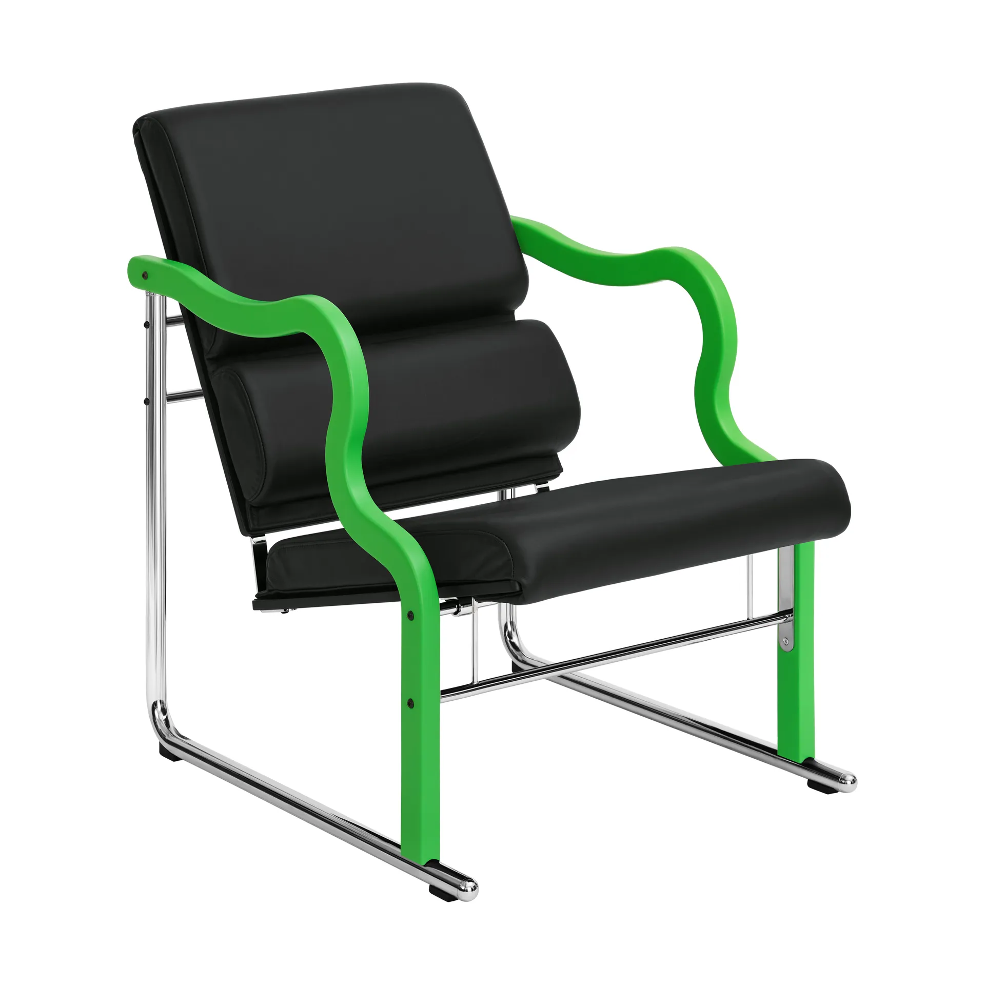 Experiment 501 lounge chair, Green-black leather Hem