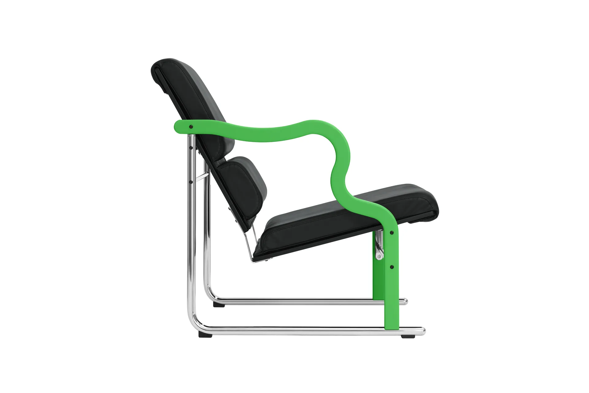 Experiment 501 lounge chair, Green-black leather Hem