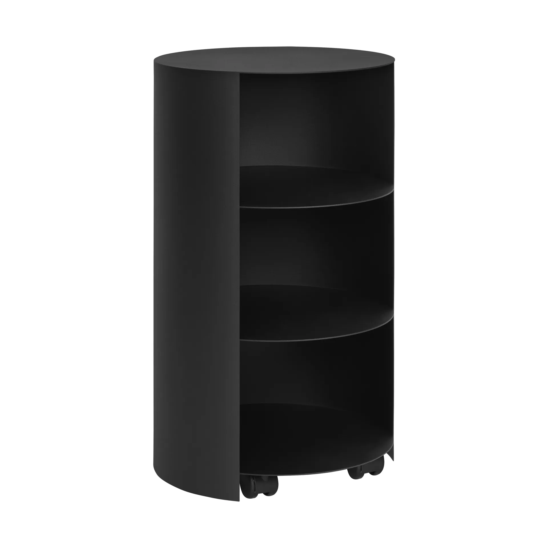 Hide pedestal Ø38x68 cm, Jet black textured Hem