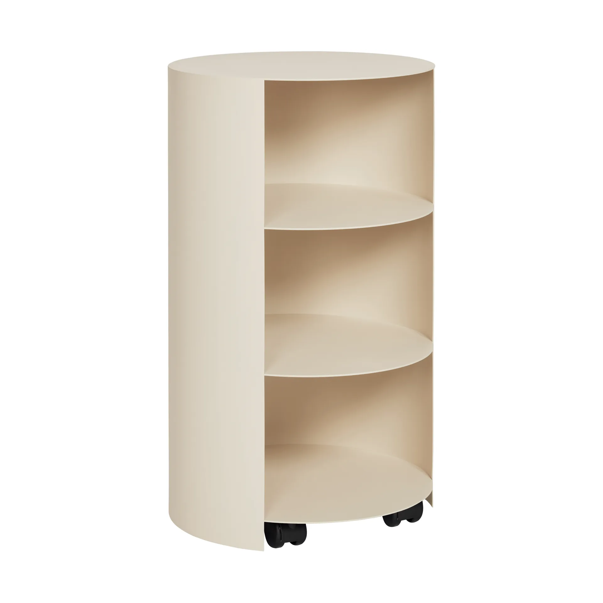 Hide pedestal Ø38x68 cm, Light ivory textured Hem