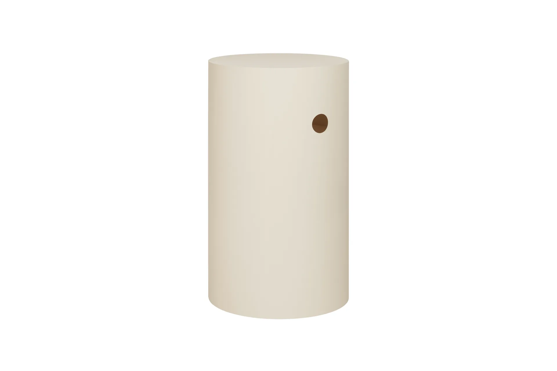 Hide pedestal Ø38x68 cm, Light ivory textured Hem