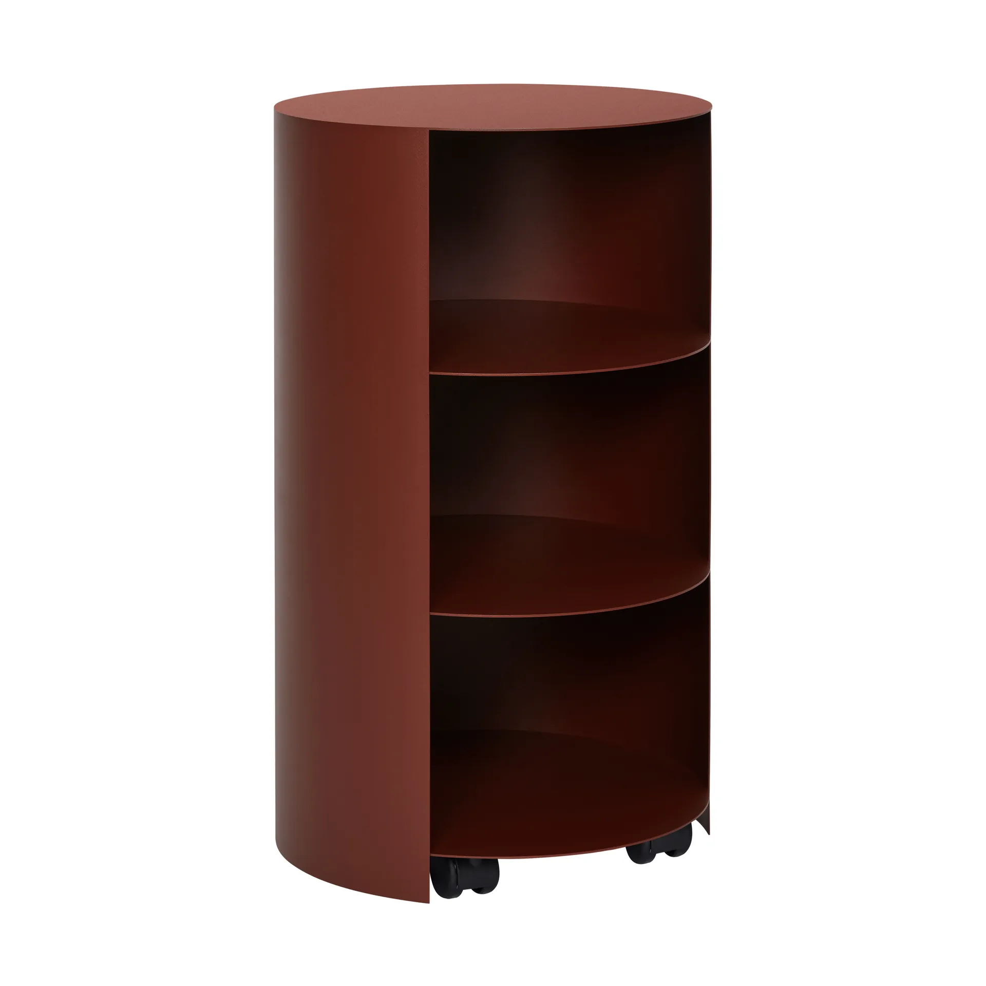 Hide pedestal Ø38x68 cm, Red brown textured Hem
