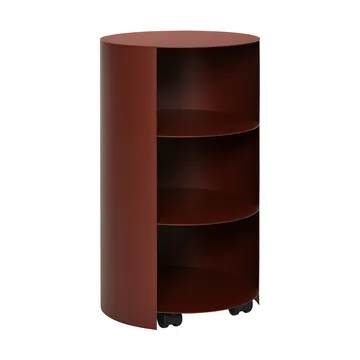 Hide pedestal Ø38x68 cm - Red brown textured - Hem