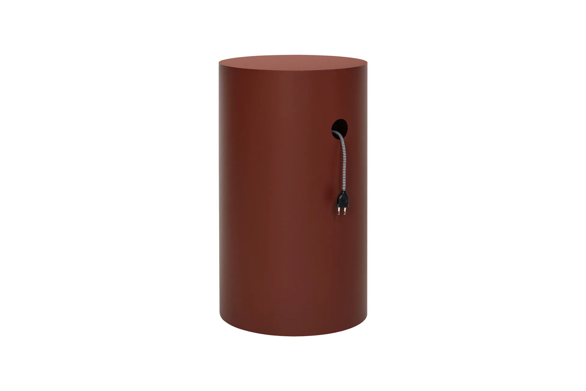 Hide pedestal Ø38x68 cm, Red brown textured Hem