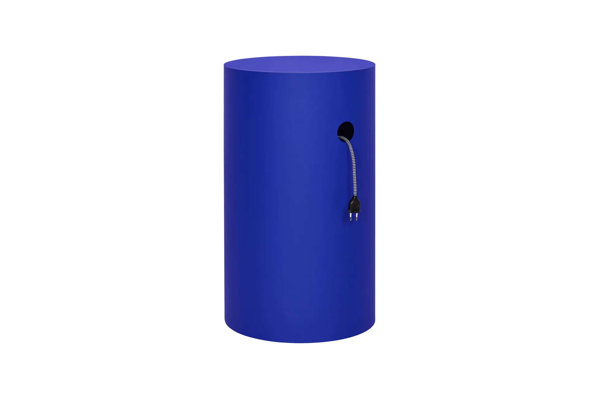 Hide pedestal Ø38x68 cm, Ultramarine blue textured Hem