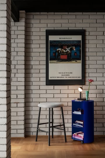 Hide pedestal Ø38x68 cm - Ultramarine blue textured - Hem