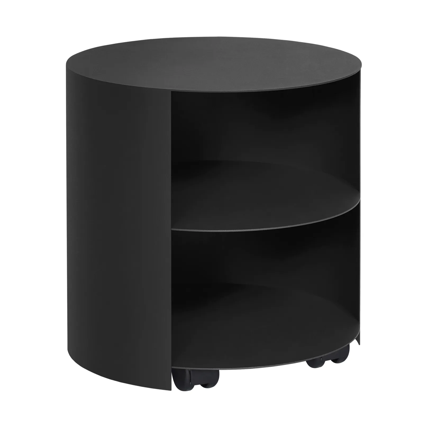 Hide side table Ø38x41 cm, Jet black textured Hem