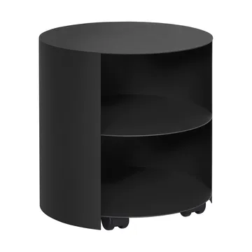 Hide side table Ø38x41 cm - Jet black textured - Hem