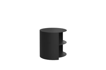 Hide side table Ø38x41 cm - Jet black textured - Hem