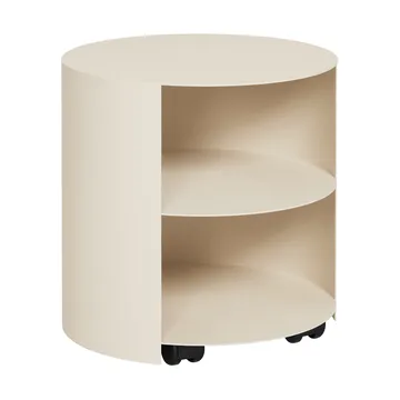 Hide side table Ø38x41 cm - Light ivory textured - Hem