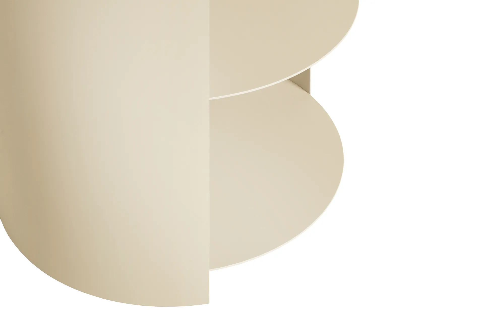 Hide side table Ø38x41 cm, Light ivory textured Hem