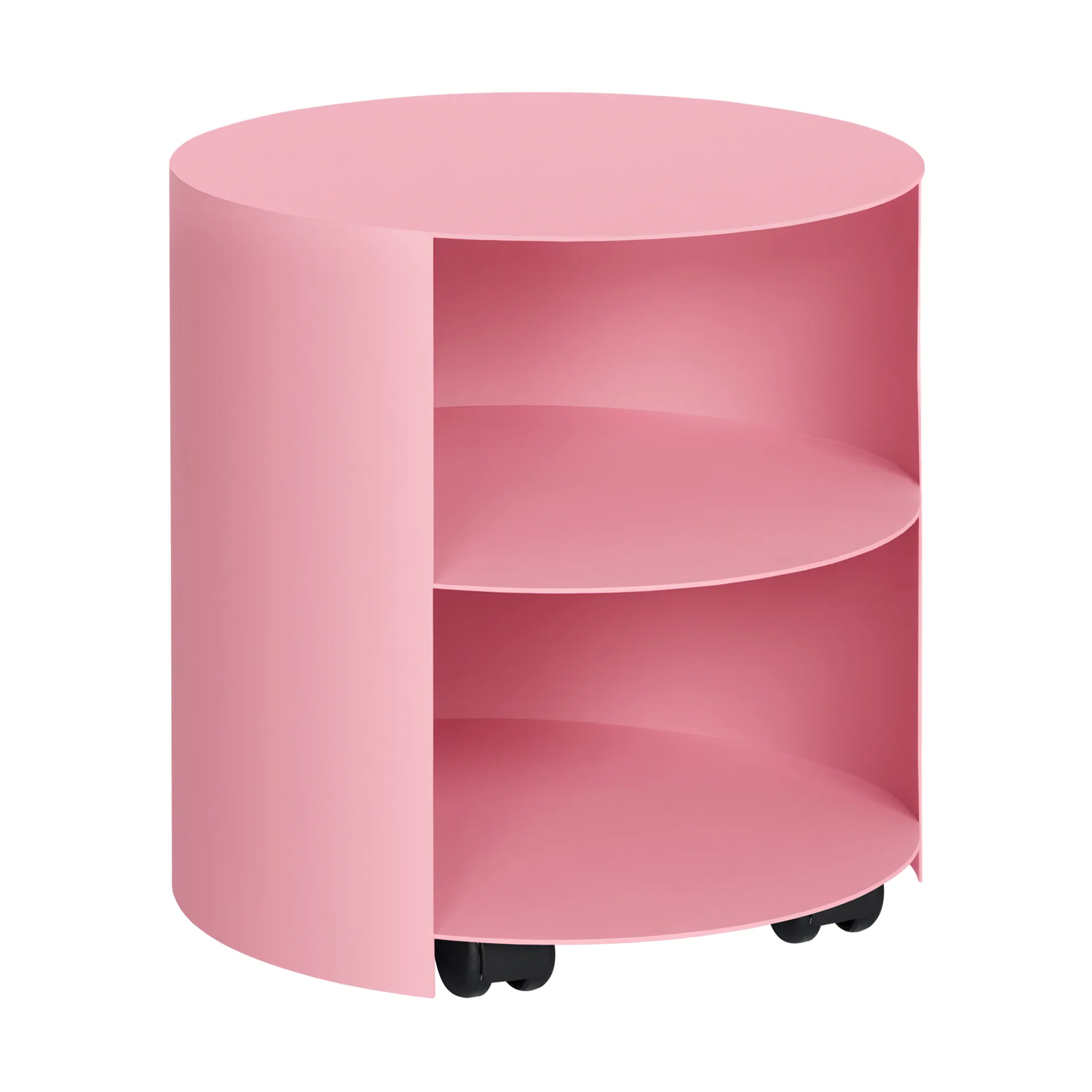 Hide side table Ø38x41 cm, Light pink textured Hem