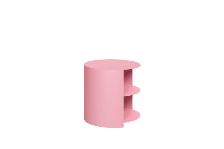 Hide side table Ø38x41 cm, Light pink textured Hem