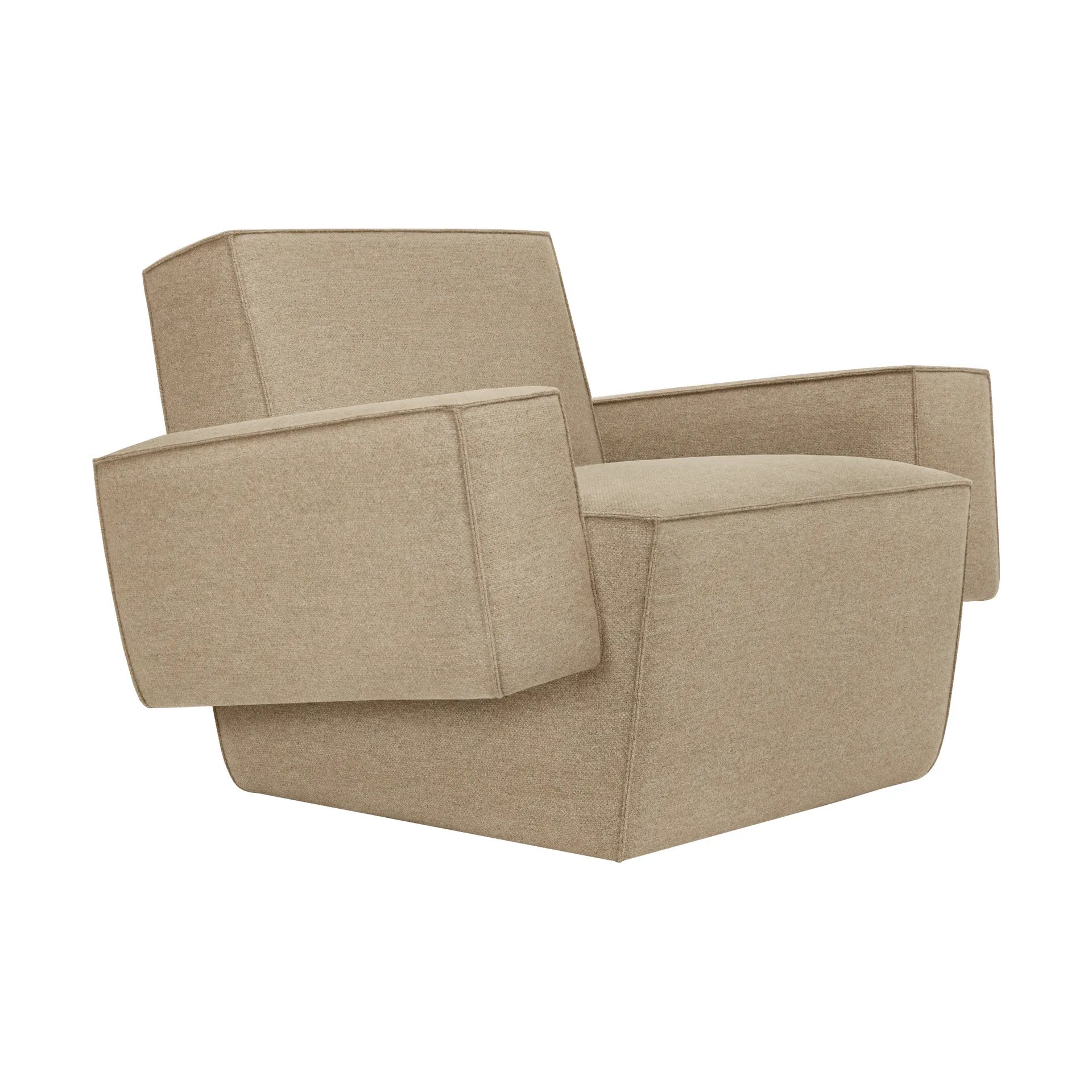Hunk lounge chair with arm rest, Beige Hem