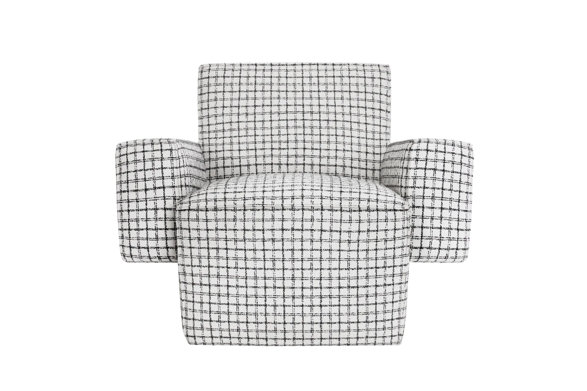Hunk lounge chair with arm rest, Checkered black/white Hem