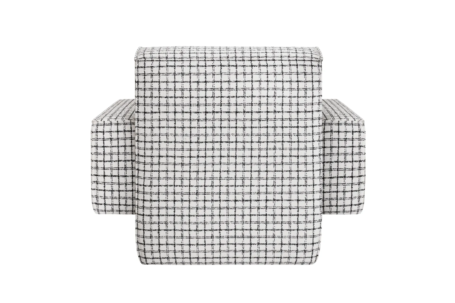 Hunk lounge chair with arm rest, Checkered black/white Hem