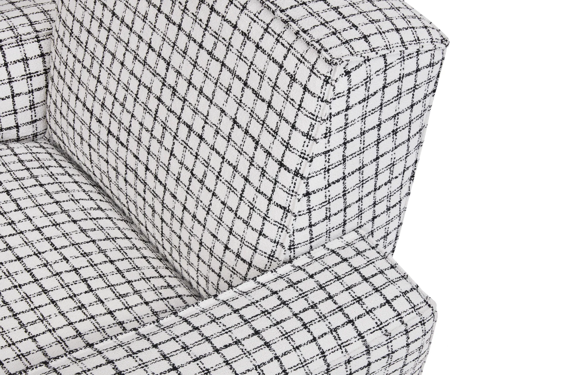 Hunk lounge chair with arm rest, Checkered black/white Hem