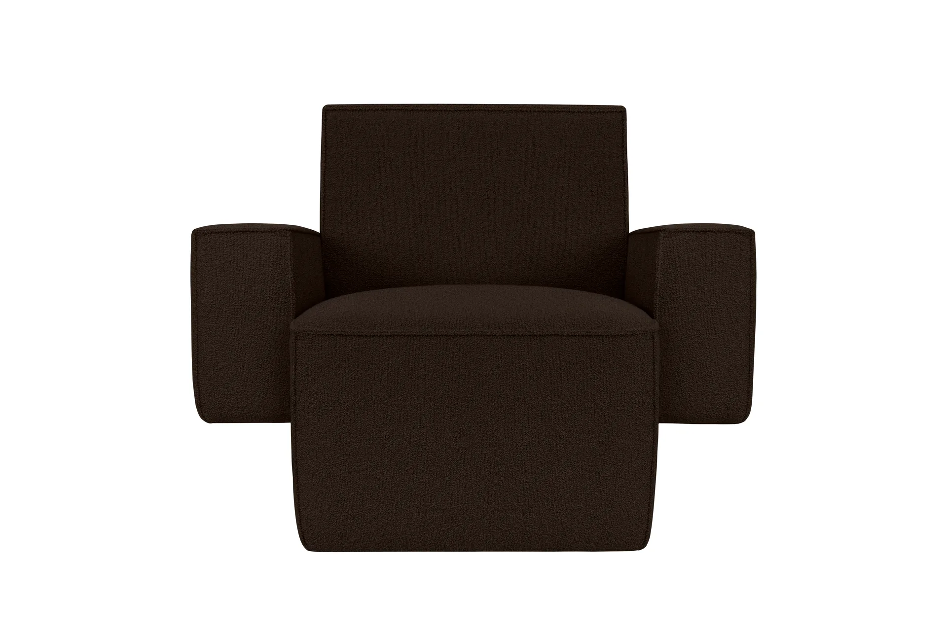Hunk lounge chair with arm rest, Chocolate Hem