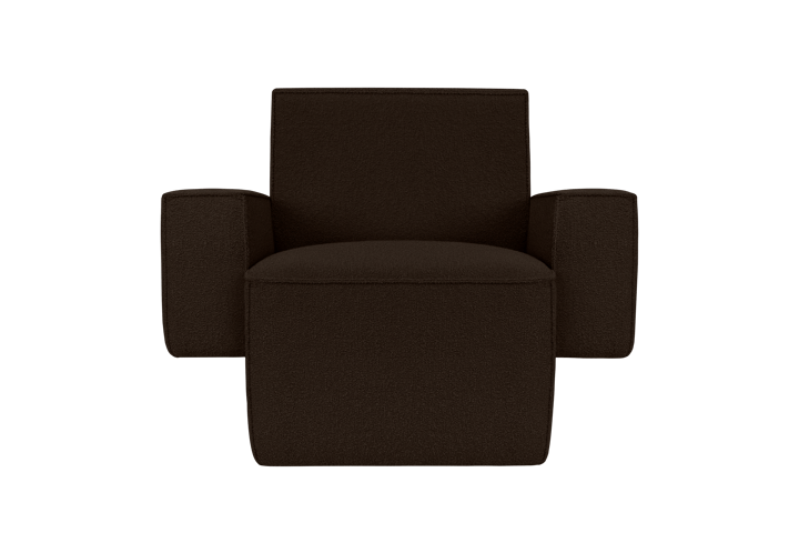 Hunk lounge chair with arm rest, Chocolate Hem