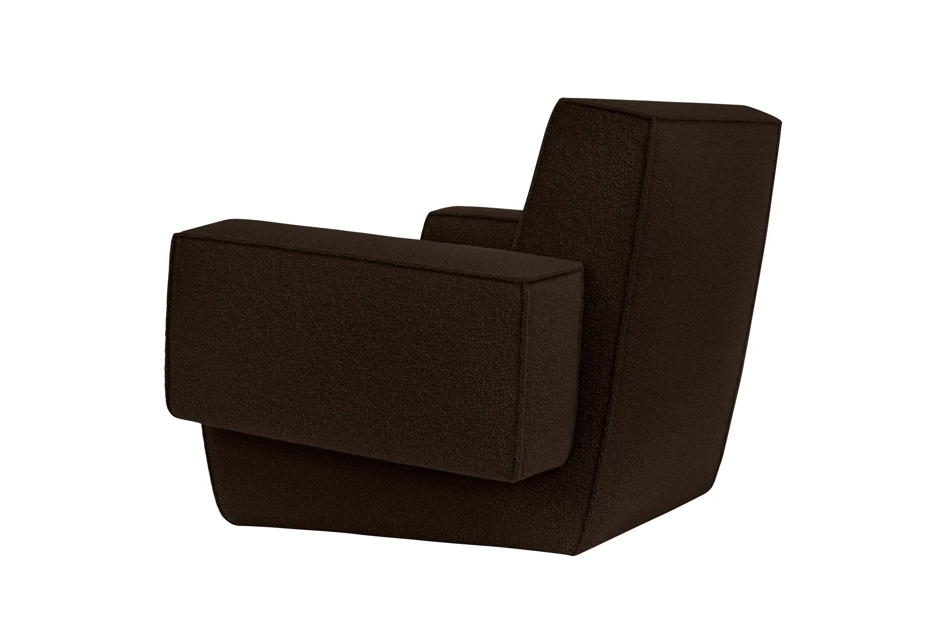 Hunk lounge chair with arm rest, Chocolate Hem
