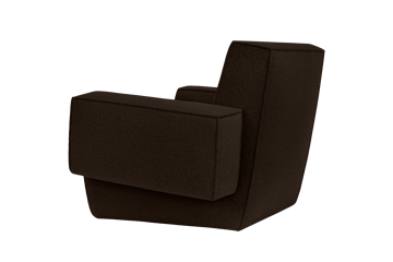 Hunk lounge chair with arm rest - Chocolate - Hem