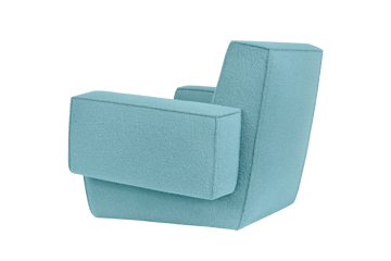 Hunk lounge chair with arm rest - Icicle - Hem