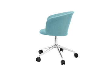 Kendo Swivel office chair with 5 wheels - Icicle-polished aluminium - Hem