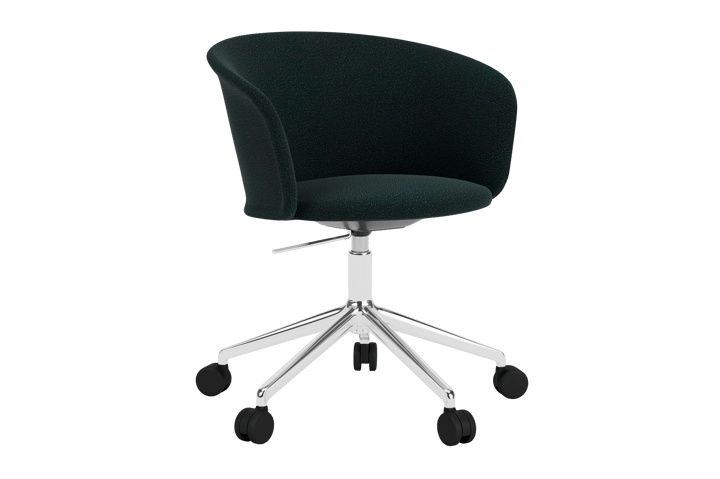 Kendo Swivel office chair with 5 wheels, Pine-polished aluminium Hem