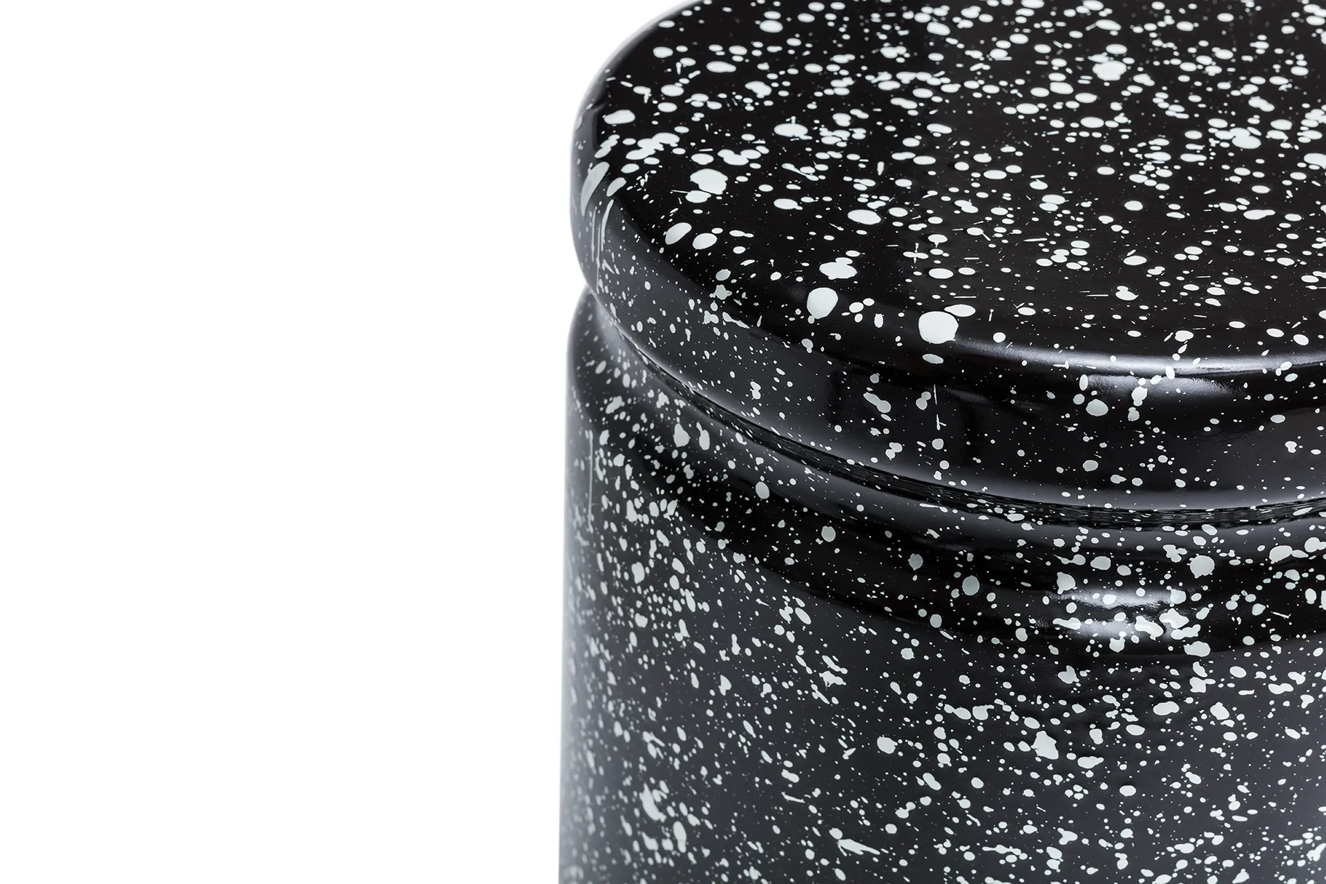 Last stool Ø32x44 cm, Black-white splatter Hem