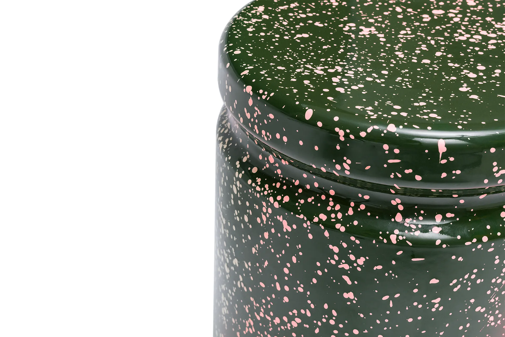 Last stool Ø32x44 cm, Green-pink splatter Hem