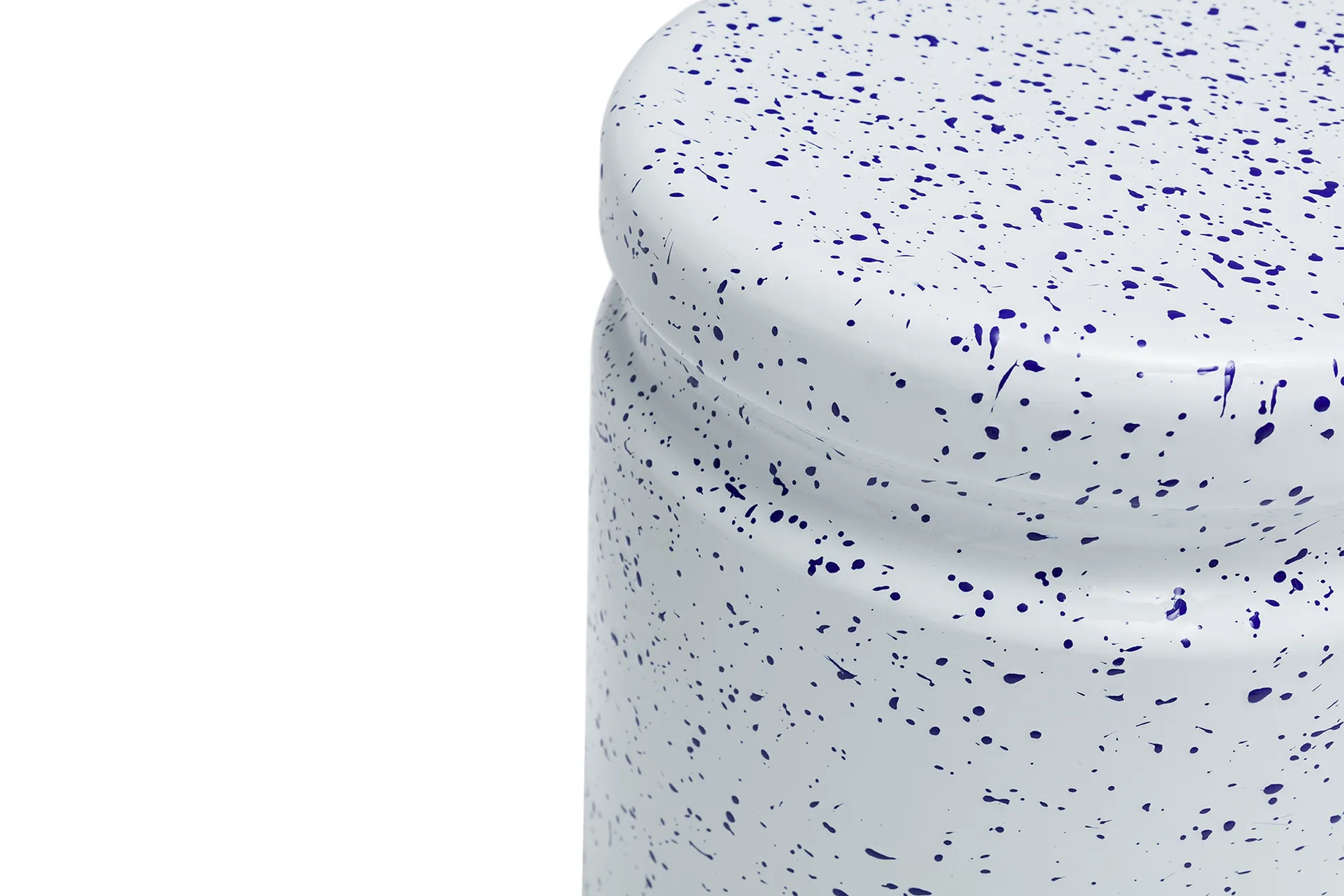 Last stool Ø32x44 cm, White-blue splatter Hem