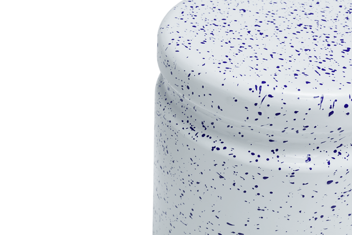 Last stool Ø32x44 cm, White-blue splatter Hem