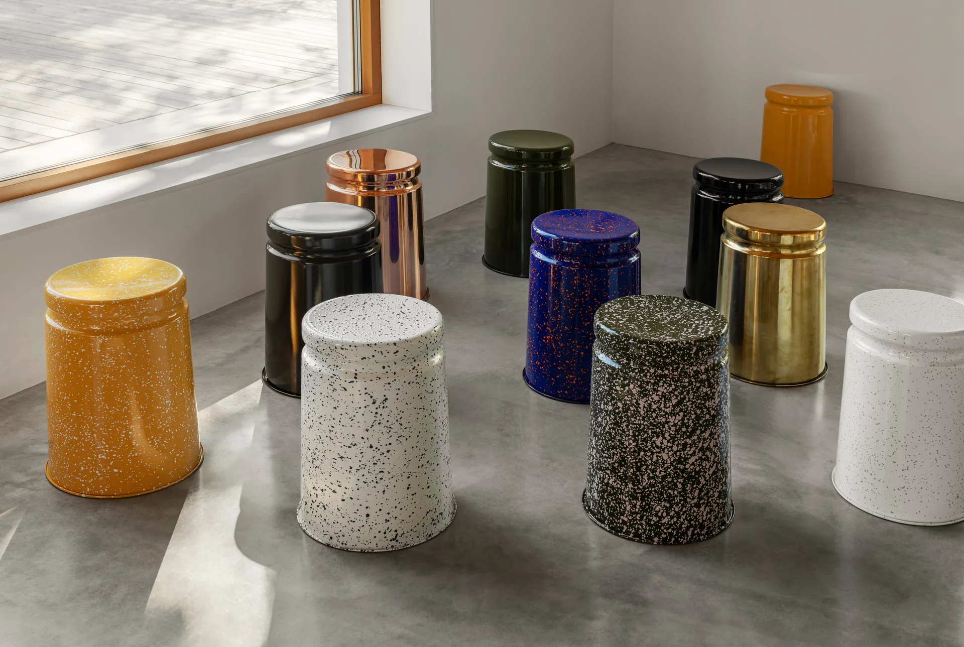 Last stool Ø32x44 cm, White Hem