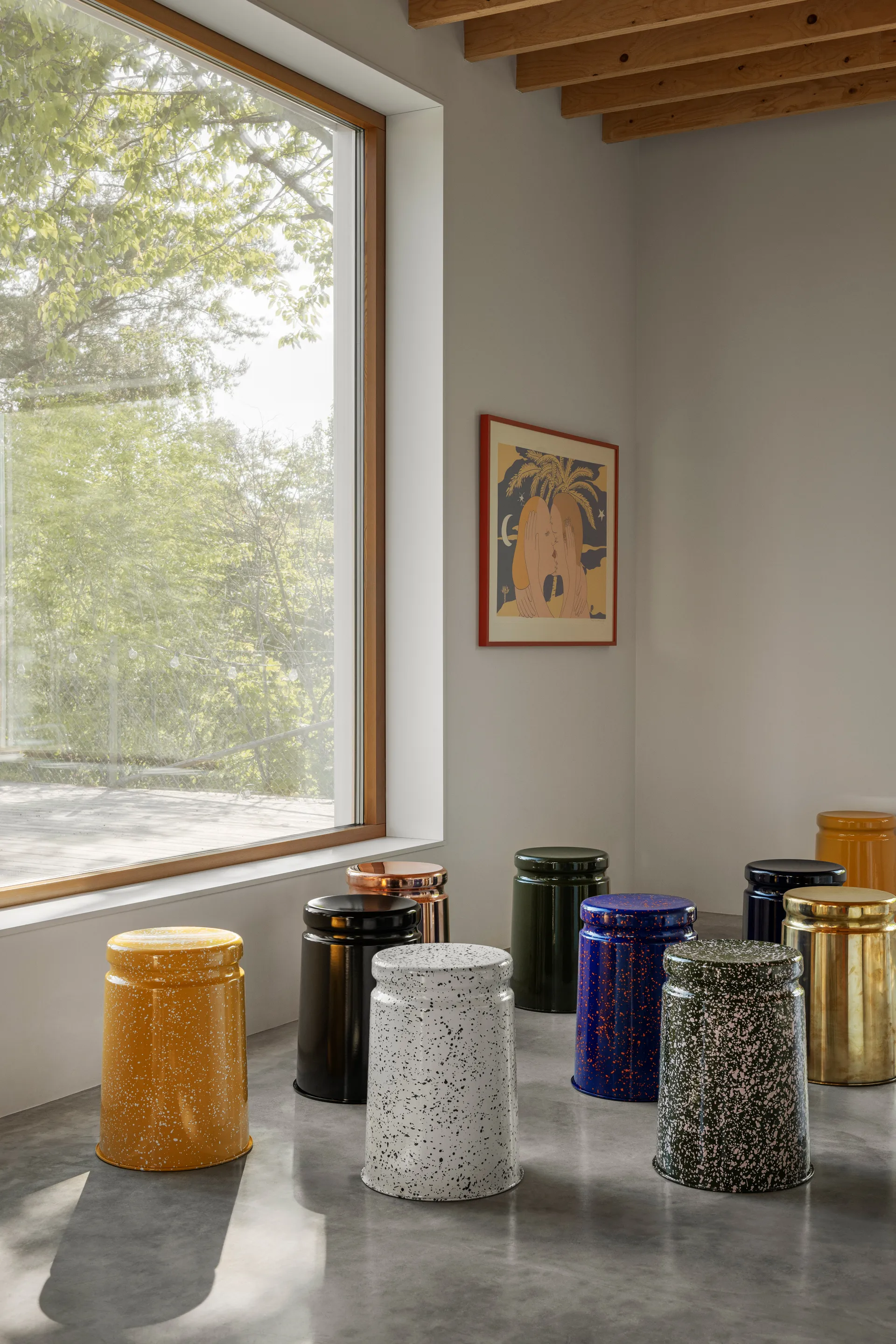 Last stool Ø32x44 cm, White Hem