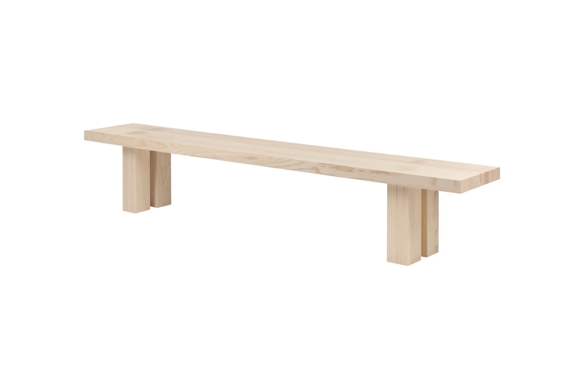 Max dining table with benches 250 cm, Ash Hem