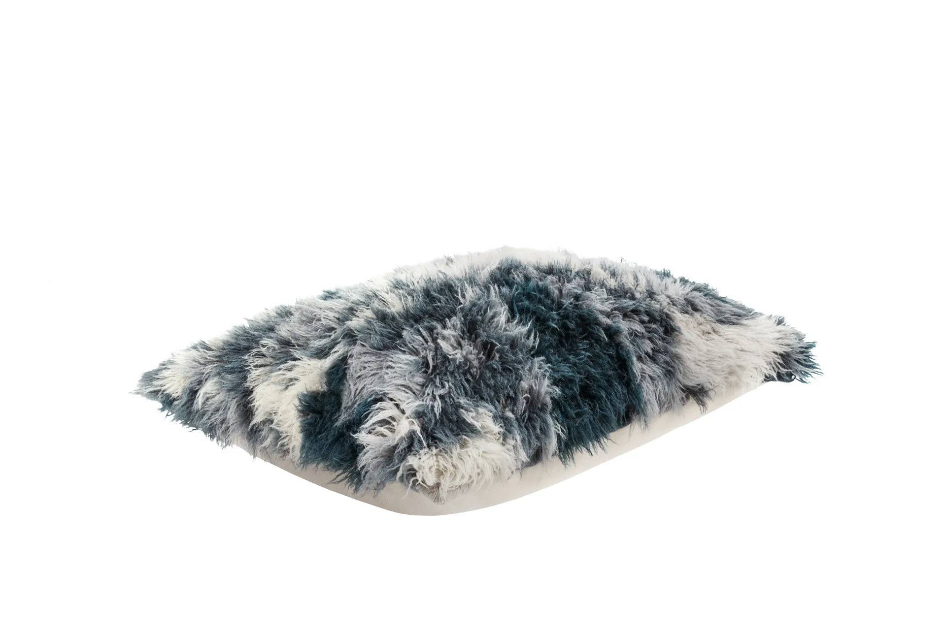 Monster cushion Large 40x60 cm, Dark teal-off white Hem