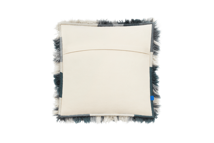 Monster cushion Medium 50x50 cm, Dark teal-off white Hem