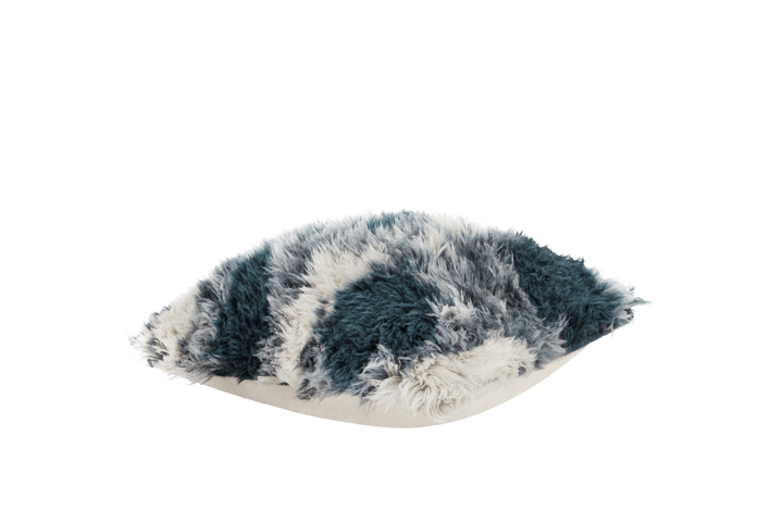 Monster cushion Medium 50x50 cm, Dark teal-off white Hem
