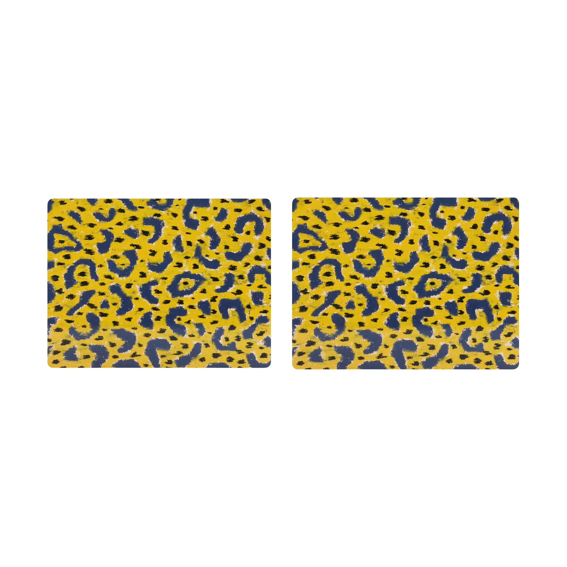 Monster placemat 30x40 cm 2-pack, Ochre yellow-grey-black Hem