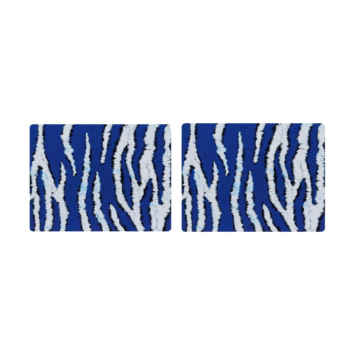 Monster placemat 30x40 cm 2-pack - Ultramarine blue-white - Hem