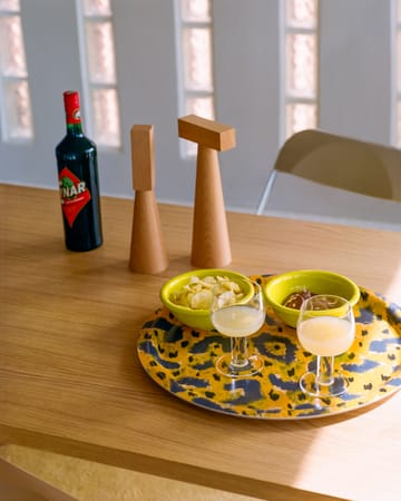 Monster tray Medium Ø49 cm - Ochre yellow-grey-black - Hem